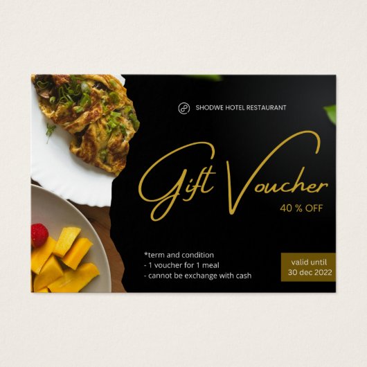 ショバードホテルレストランギフト券プロファイルカード (正面)