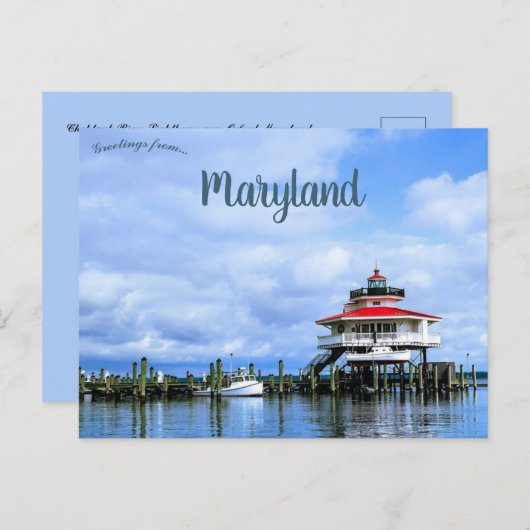 ショパンクリバーライトハウスオックスフォードメリーランド近く ポストカード (正面/裏面)