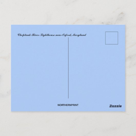 ショパンクリバーライトハウスオックスフォードメリーランド近く ポストカード (裏面)