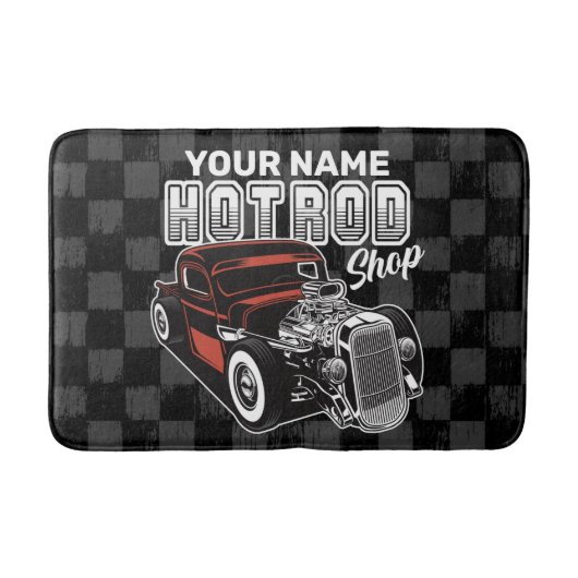 ショパーソナライズされたッ改造プレトロ車 バスマット (正面)