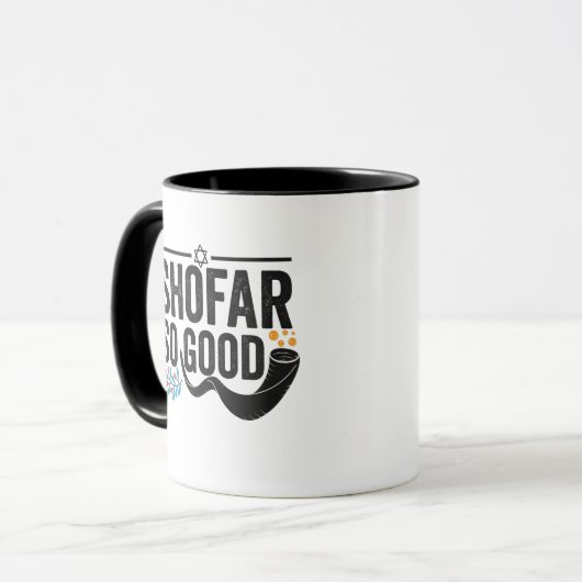 ショファーソおもしろいフトユダヤ人ハヌカー休日の贈り物 マグカップ (正面左)