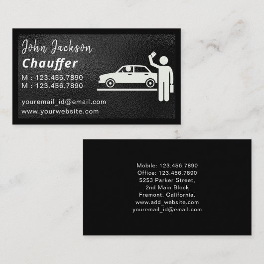 ショフールタクシードライバープロフェッショナルダーク 名刺 (正面/裏面)