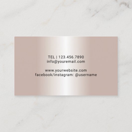 ショフールラグジュアリーモノグラム赤面バラ金ゴールドグリッター 名刺 (裏面)