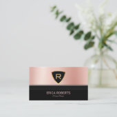 ショフールラグジュアリー金ゴールドモノグラムロゴバラ金ゴールド 名刺 (スタンド正面)