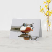 ショベおもしろいラーアヒルの誕生日カード カード (黄色い花)