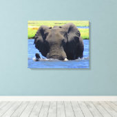 ショベの象 キャンバスプリント (インサイチュ (ウッドフロア))