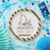 ショベルイエロー建築ダーティ3rdyプレート ペーパープレート (パーティー)