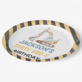 ショベルイエロー建築ダーティ3rdyプレート ペーパープレート (アングル)