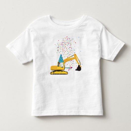 ショベルカスタム建築トラックバースデーパーティー トドラーTシャツ (正面)