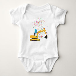 ショベルカスタム建築トラックバースデーパーティー ベビーボディスーツ