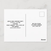 ショベルカーの建設テーマの誕生日 ポストカード (裏面)