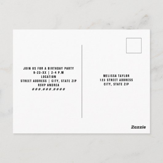 ショベルカーの建設テーマの誕生日 ポストカード (裏面)