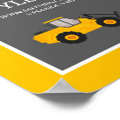 ショベルカー ダンプトラック 建設 ベビー 誕生 統計 ポスター (角)