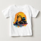 ショベルカー 子供用Tシャツ ベビーTシャツ (正面)