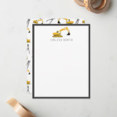 ショベルカー 建設トラック 道具 子供向け ノートカード (正面/裏面インサイチュ)