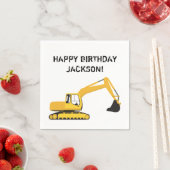 ショベルパーソナライズされた建築トラック スタンダードカクテルナプキン (インサイチュ)