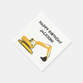 ショベルパーソナライズされた建築トラック スタンダードカクテルナプキン (角)