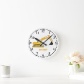 ショベルパーソナライズされた建築トラック ラウンド壁時計 (ホーム)