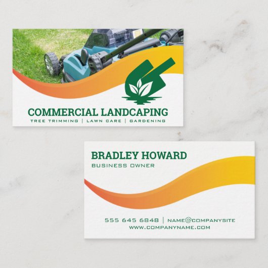 ショベルリーフロゴ |芝刈り草 名刺 (正面/裏面)