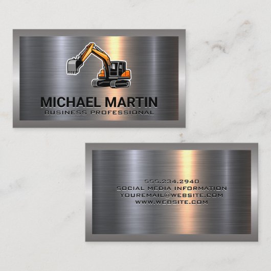 ショベルロゴ |金属 名刺 (正面/裏面)