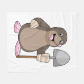 ショベル付きモグラ フリースブランケット (正面(横))