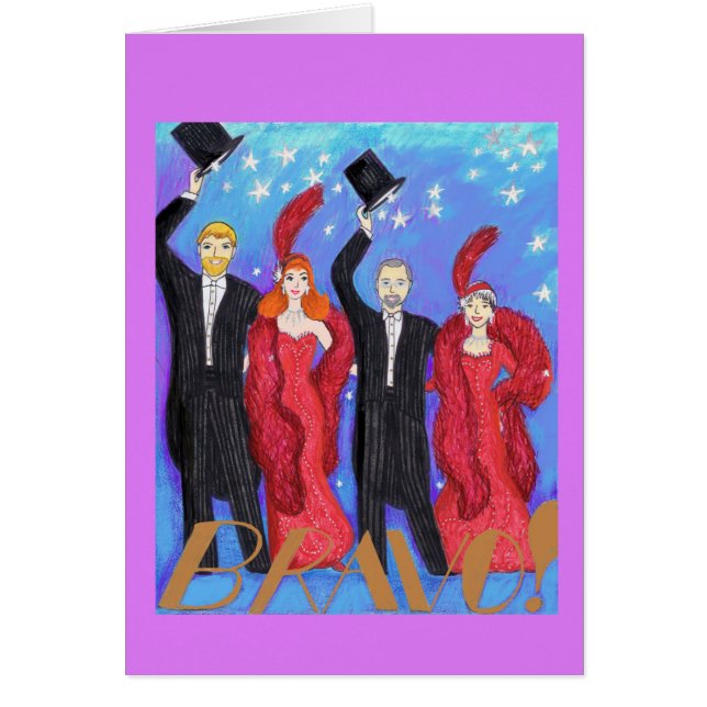 ショーの後のステージの人および女性の弓 (正面)