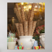 ショーウィンドウ表示のアイスクリームジェラート円錐 ポスター (正面)