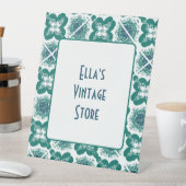 ショーウィンドウSmall Businessレトロタイルパターン 台座サイン (インサイチュ)