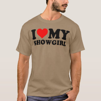 ショーガールの赤いハートが大好き レトロなデザイン Tシャツ