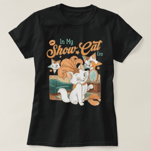 ショーキャット時代の私 面白いレトロ猫Tシャツ Tシャツ (デザイン正面)