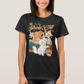 ショーキャット時代の私 面白いレトロ猫Tシャツ Tシャツ (正面)