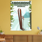 ショーショーニ国有林 スキーの旅のポスター キャンバスプリント (インサイチュ (リビング))