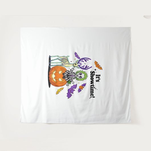 ショータイムのおもしろいハロウィーン タペストリー (正面(横))