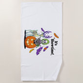 ショータイムのおもしろいハロウィーン ビーチタオル (正面)