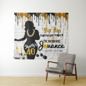 ショーティの40|90年代のヒップホップ誕生日ドリップ背景 タペストリー (インサイチュ(横))