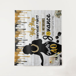 ショーティの40|90年代のヒップホップ誕生日ドリップ背景 タペストリー