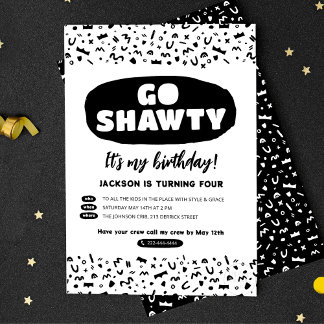 ショーティー、お誕生日おめでとう！ヒップホップラップパーティー 招待状
