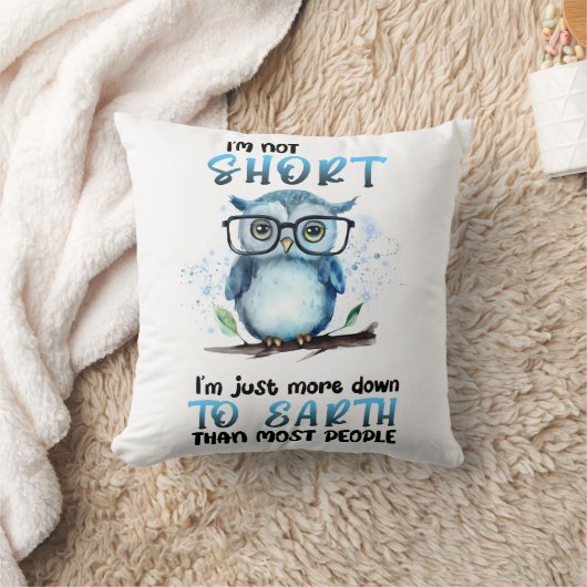 ショートおもしろいフクロウことわざ クッション (ブランケット)