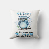 ショートおもしろいフクロウことわざ クッション (裏面)