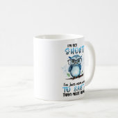 ショートおもしろいフクロウことわざ コーヒーマグカップ (正面右)