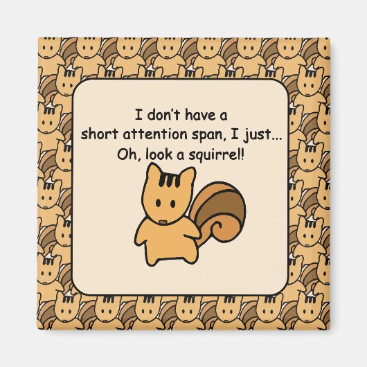 ショートアテンションスパンリスおもしろいデザイン マグネット (正面)