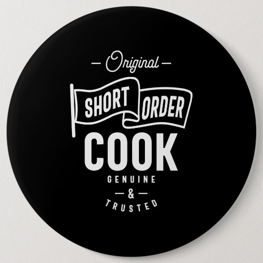 ショートオーダー調理師役職のギフト 缶バッジ (正面)