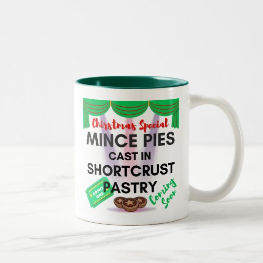 ショートクラストペストリーで鋳造されたミンスパイ2 ツートーンマグカップ (右)