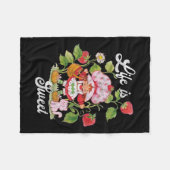 ショートケーキライフは甘いヴィンテージベリーガーデン フリースブランケット (正面(横))