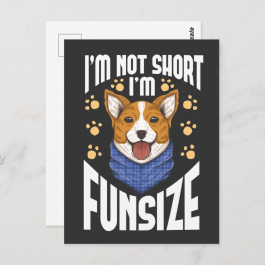 ショートコルギドッグユーモアウィティペット引用文 ポストカード (正面/裏面)