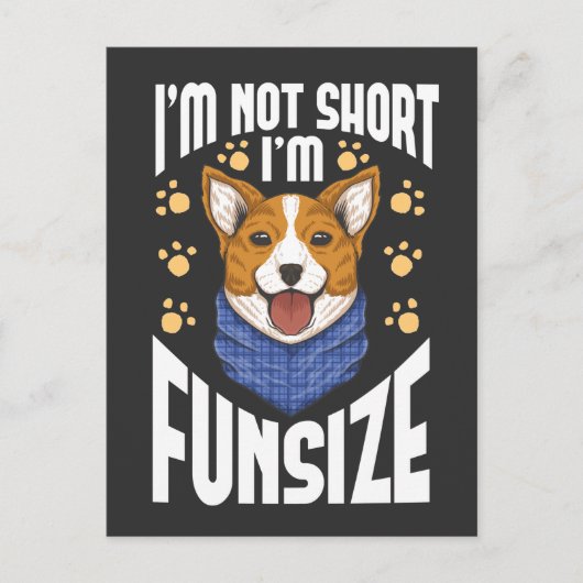 ショートコルギドッグユーモアウィティペット引用文 ポストカード (正面)