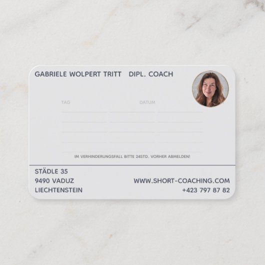 ショートコーチング1 - BusinessCard名刺 名刺 (裏面)