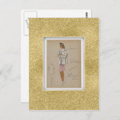 ショートコート。1940sファッションヴィンテージ ポストカード (正面/裏面)