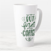 ショートコーヒー引用文グリーン書道背 カフェラテマグ (右アングル)