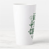 ショートコーヒー引用文グリーン書道背 カフェラテマグ (正面)